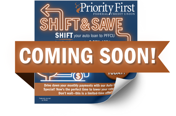 Advertisement of our auto refi special with a "coming soon" banner over top