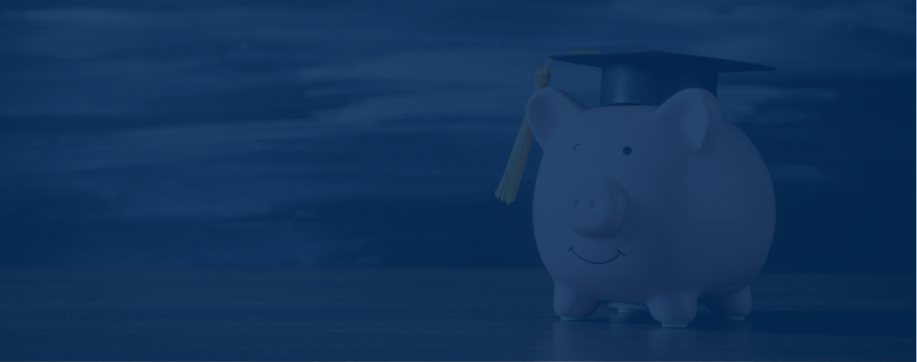 Piggy bank wearing a graduation cap