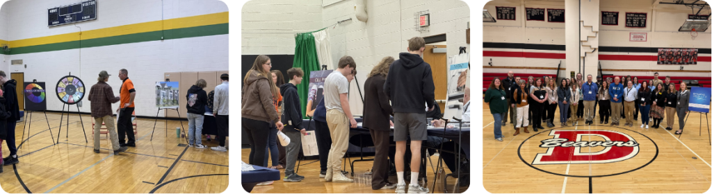 Images of students during our Financial Reality Fairs